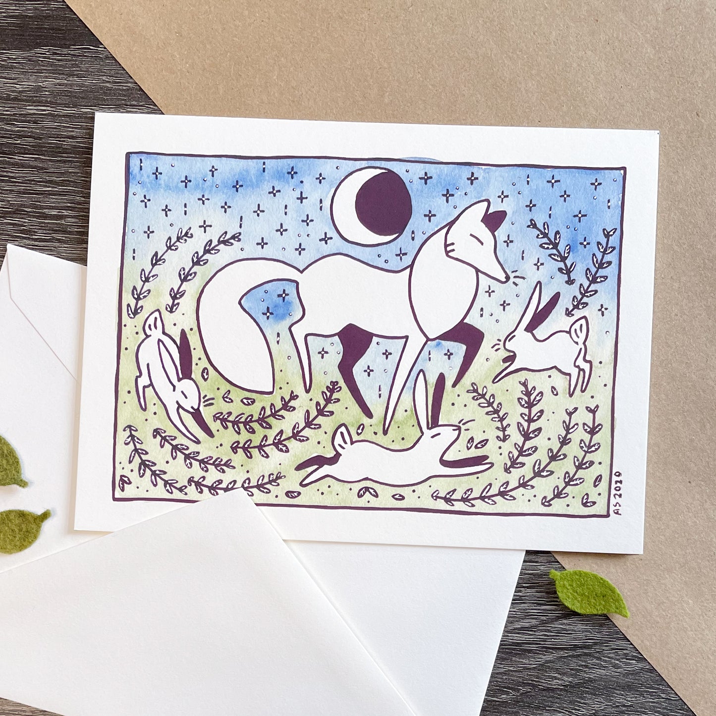 Rabbit Dance 5x7 Greeting Card