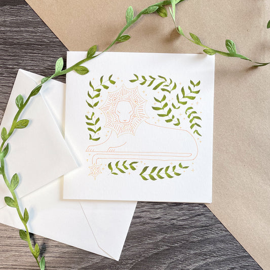 Sun Lion 5x5 Greeting Card