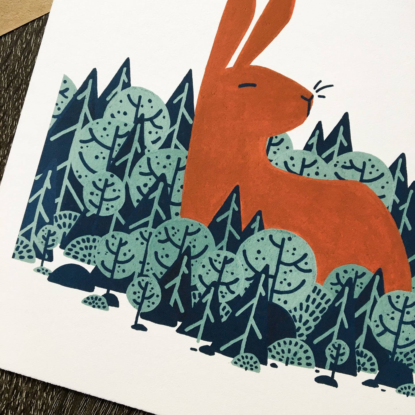 red rabbit: evening sun art print