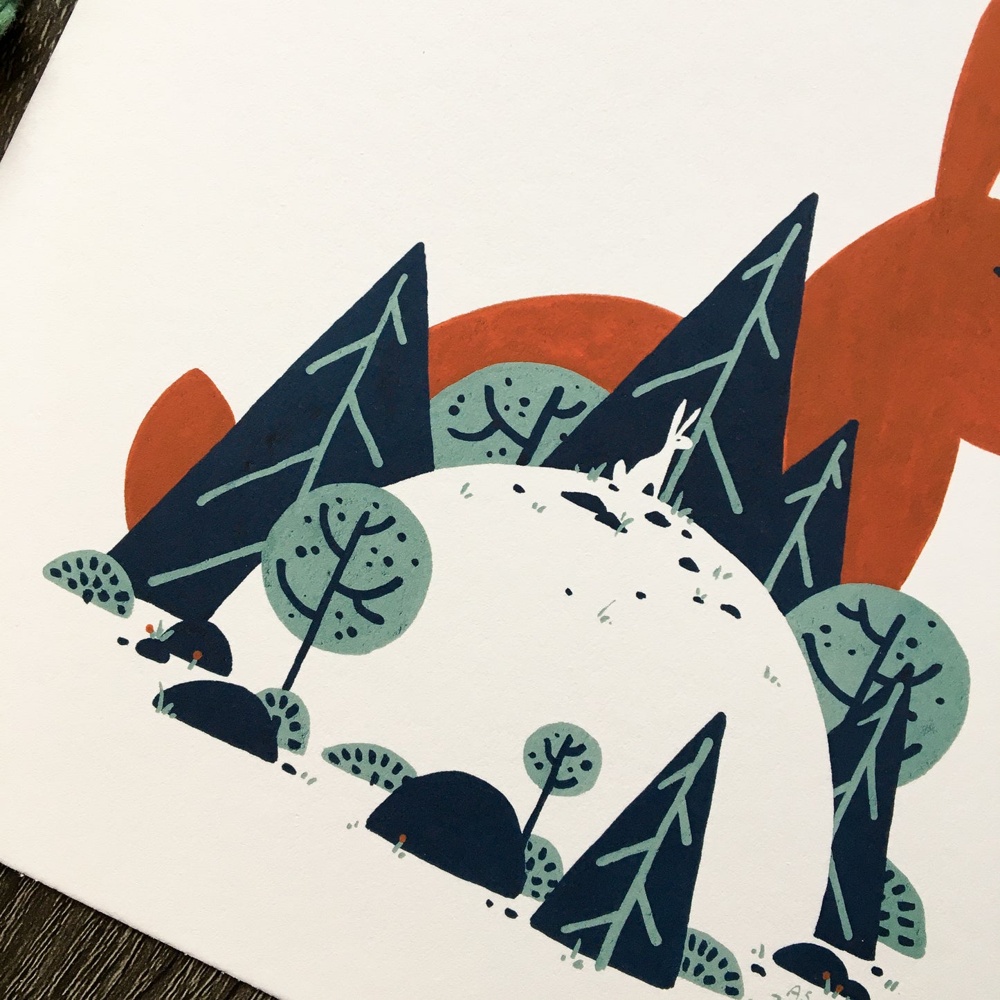 red rabbit: little one art print