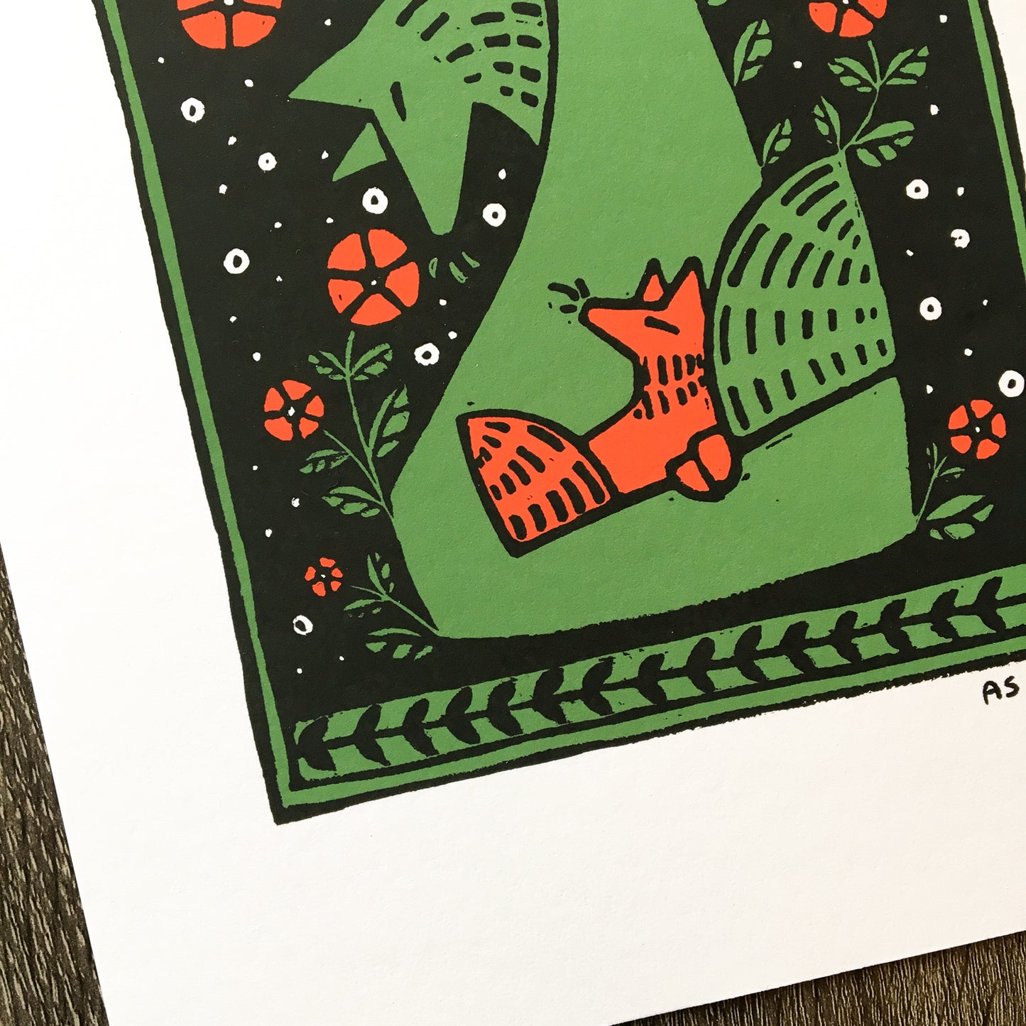 poppy foxes art print
