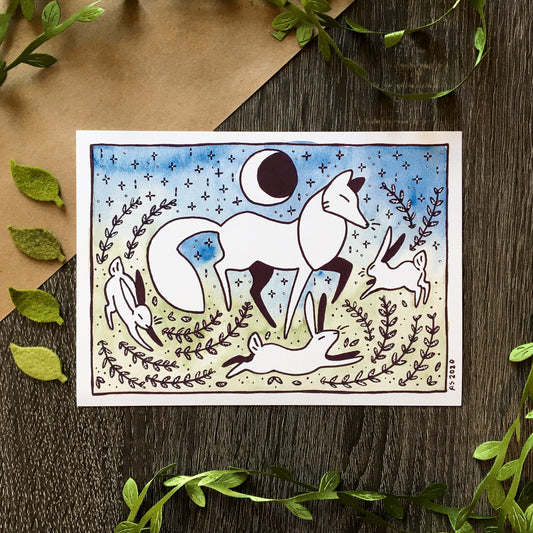 rabbit dance art print