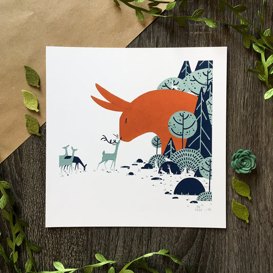 red rabbit: visitors art print