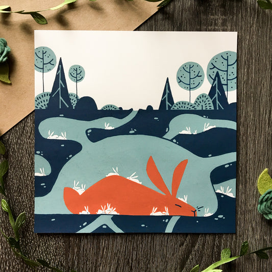 red rabbit: afternoon nap original art