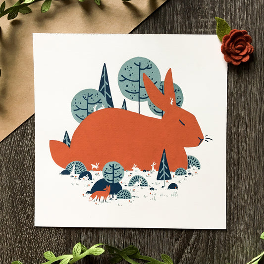 red rabbit: keeping watch original art