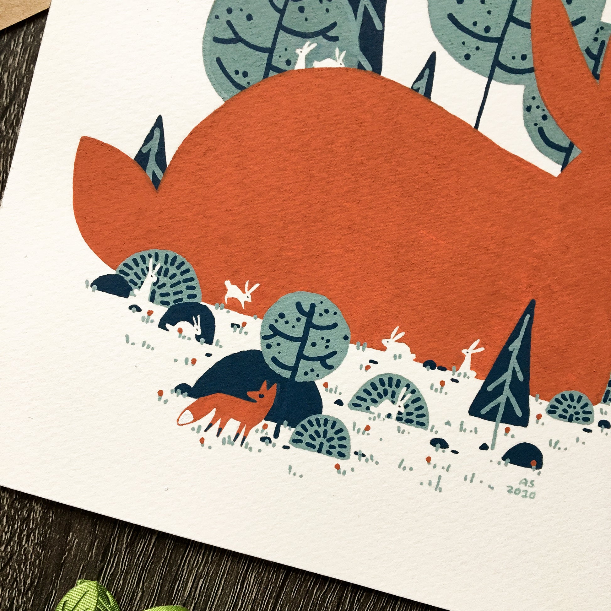 red rabbit: keeping watch original art