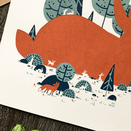 red rabbit: keeping watch original art