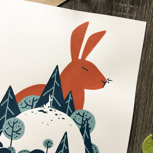 red rabbit: little one original art