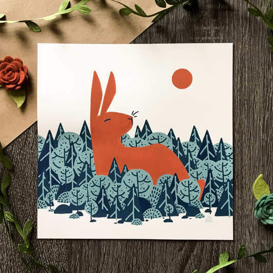 red rabbit: evening sun original art