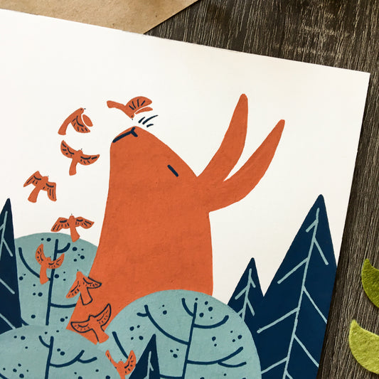 red rabbit: morning news original art