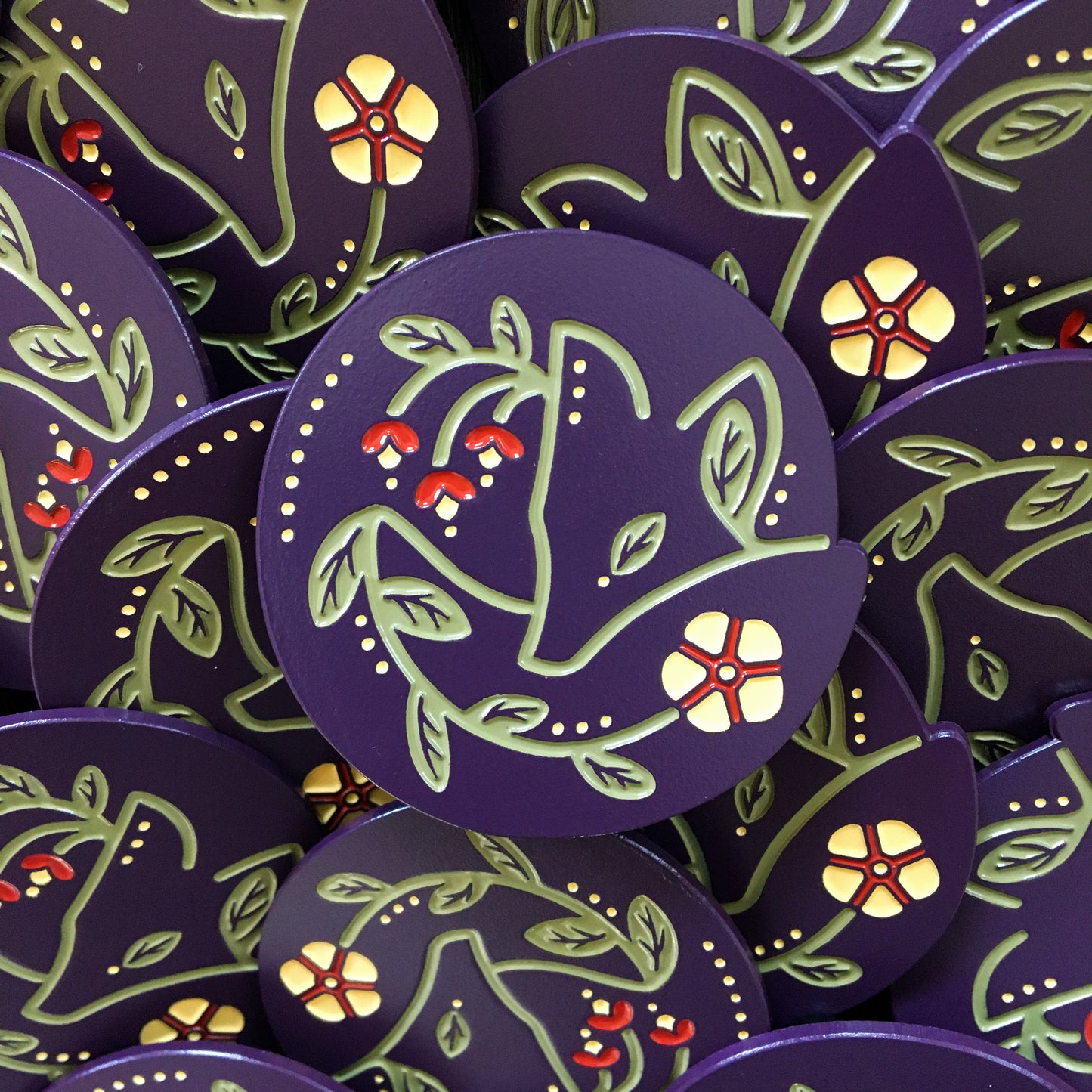 dreaming fox enamel pin