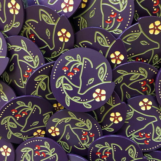 dreaming fox enamel pin seconds