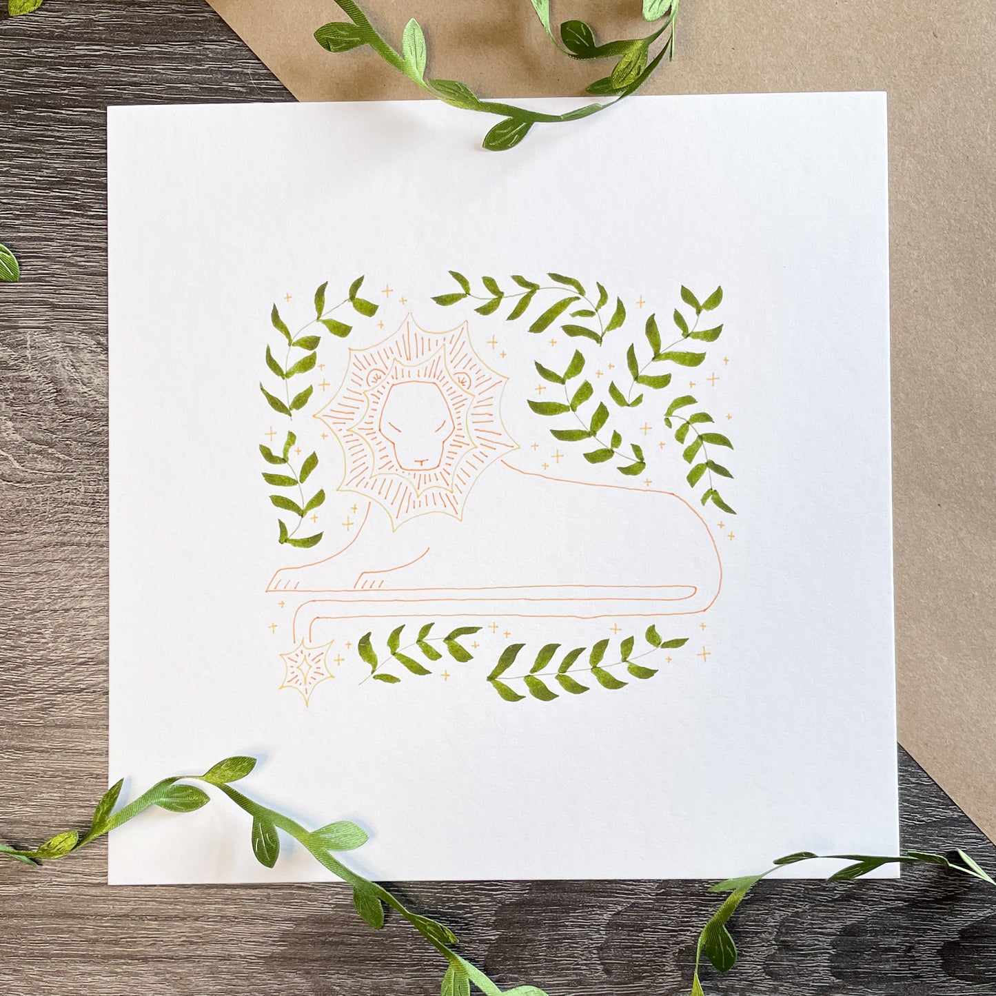 Sun Lion Tiger Art Print