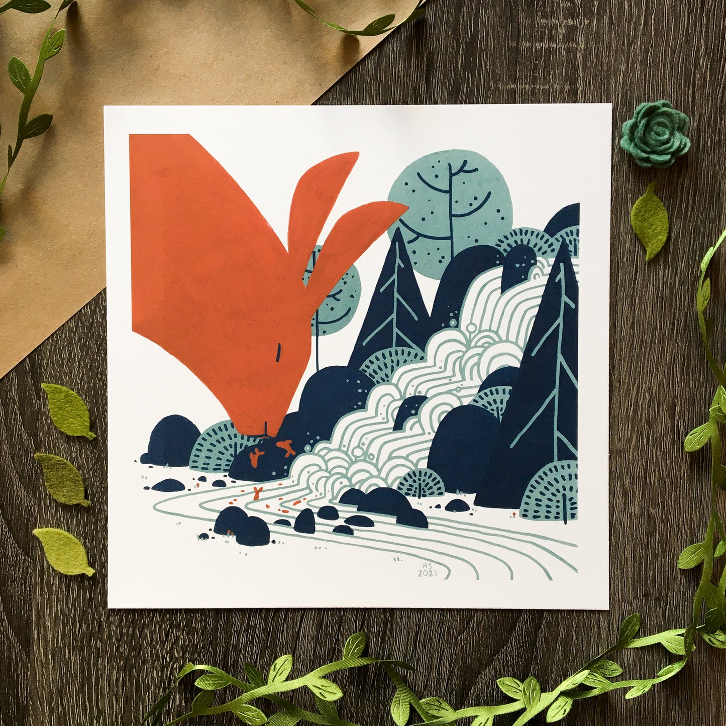 red rabbit: down the river art print