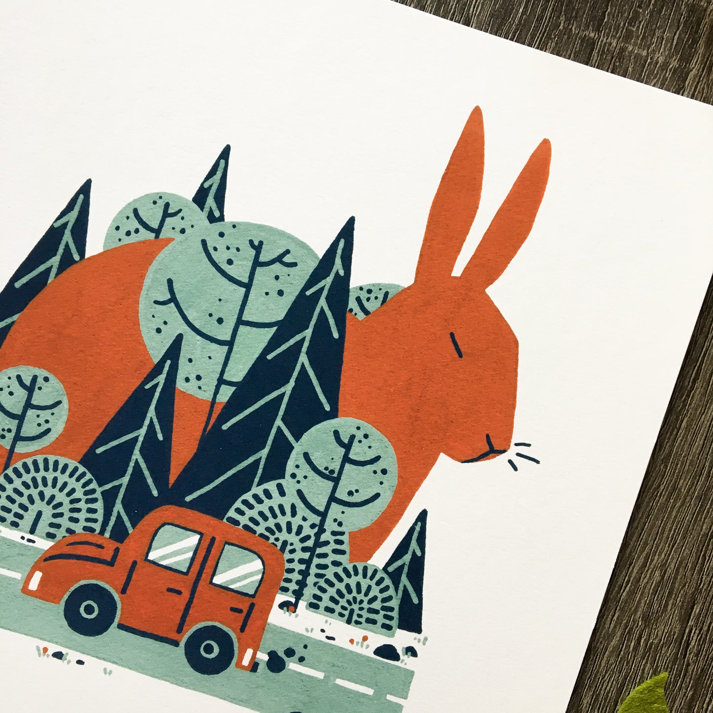 red rabbit: passing by art print