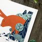 red rabbit: visitors art print
