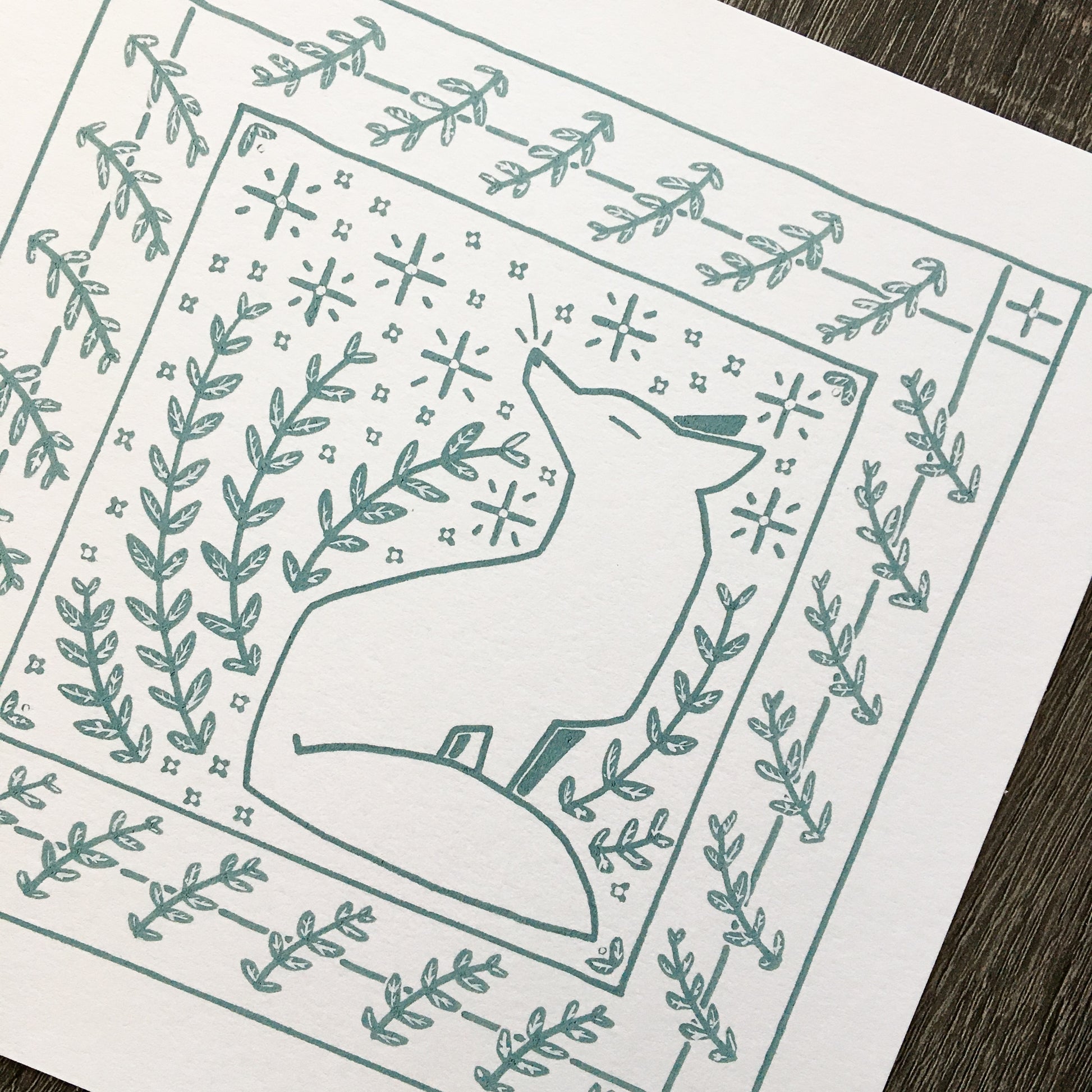 winter fox art print