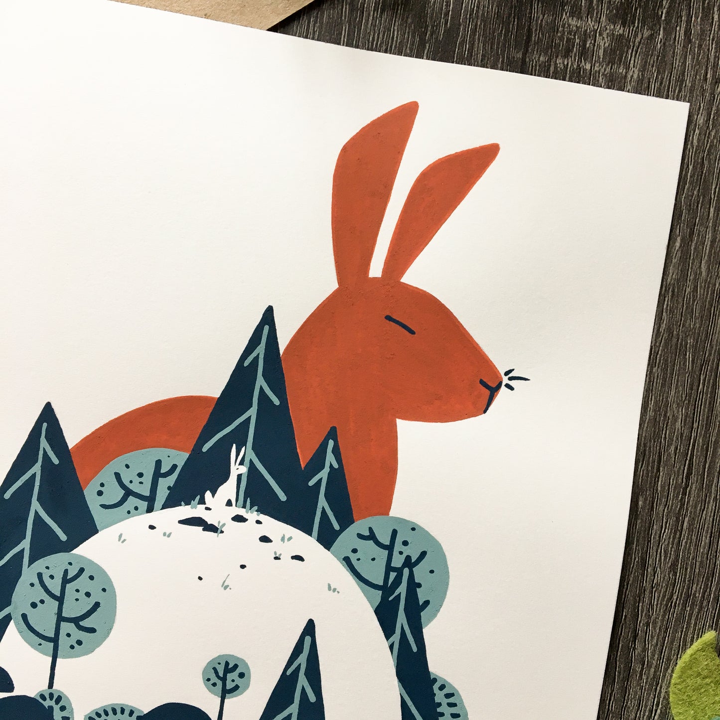 red rabbit: little one original art