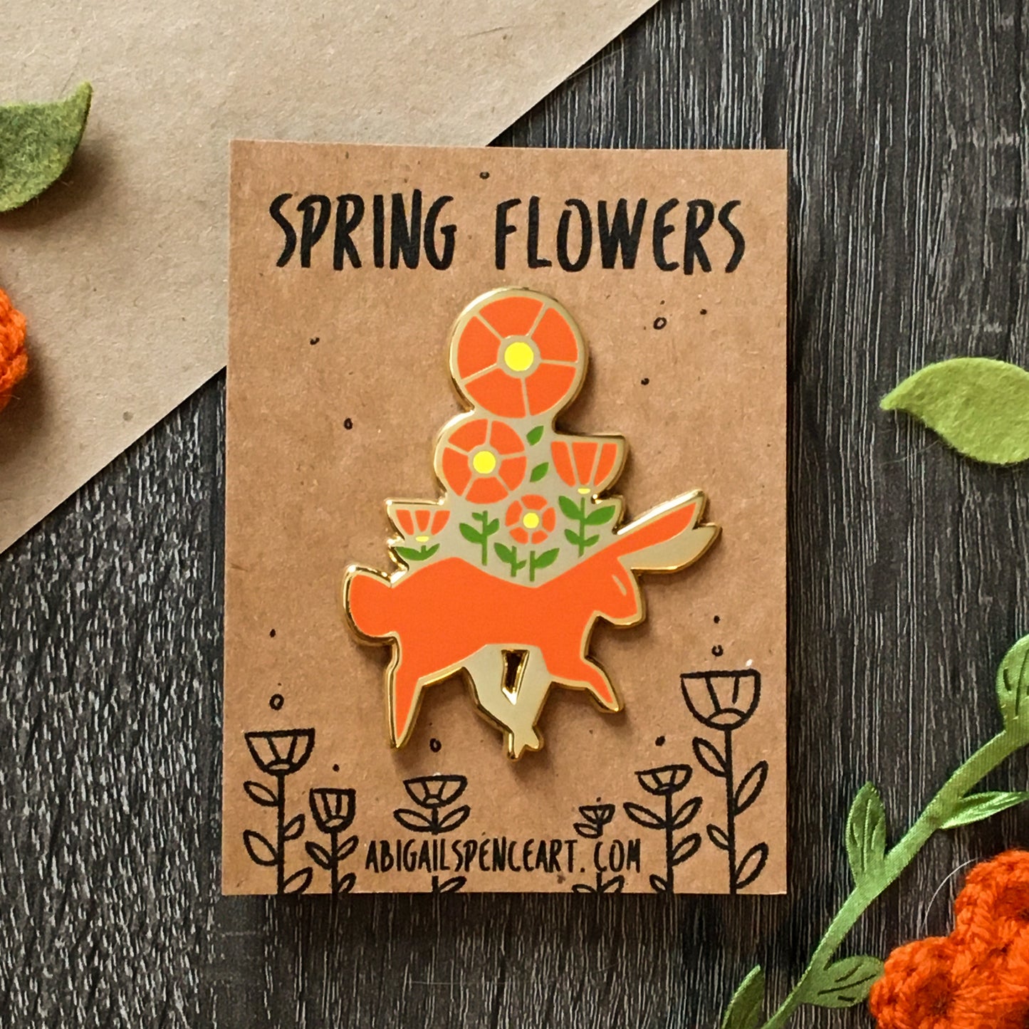 spring flowers enamel pin