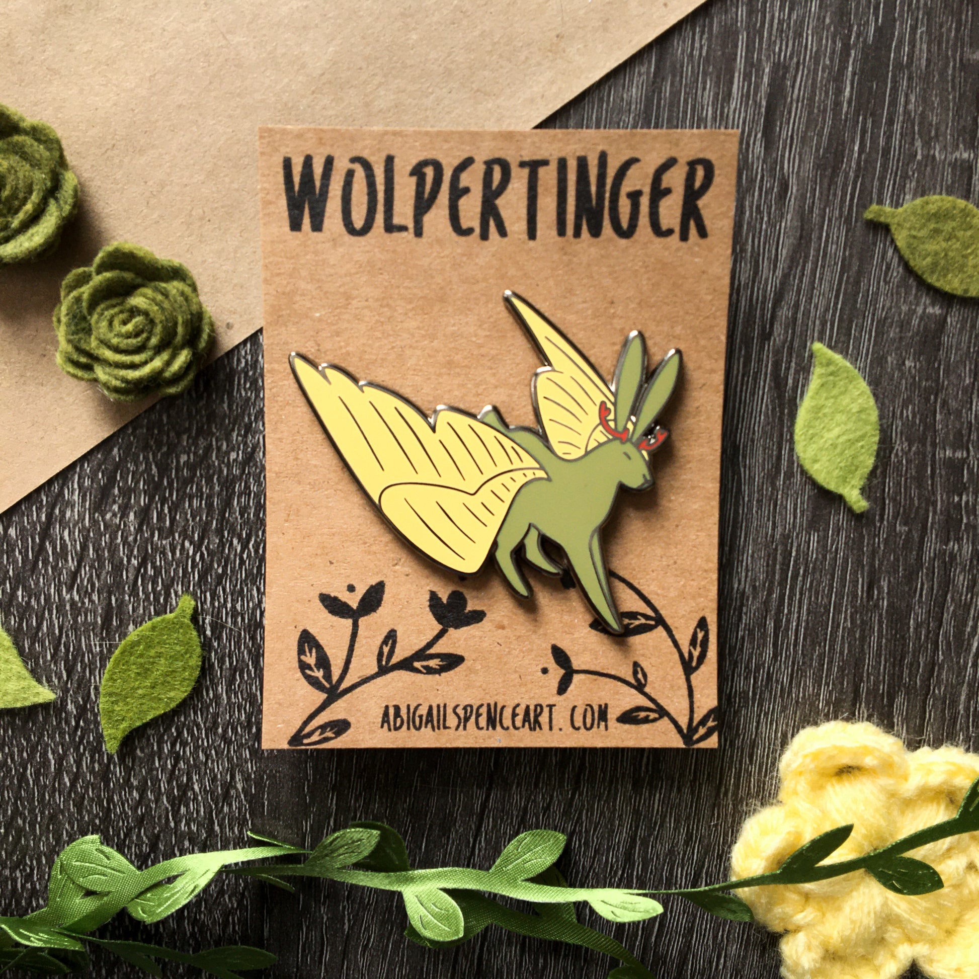 wolpertinger rabbit enamel pin