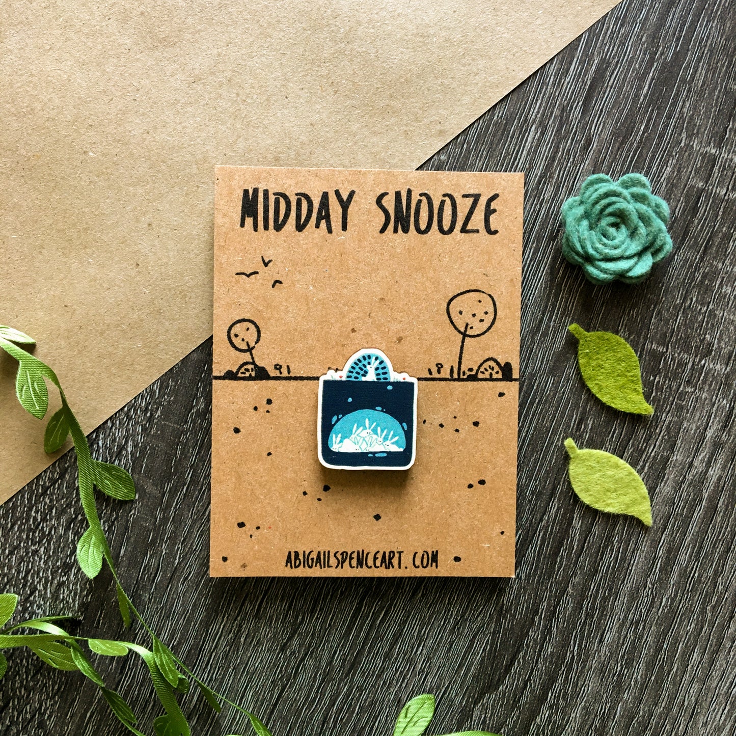 Midday Snooze Wooden Pin